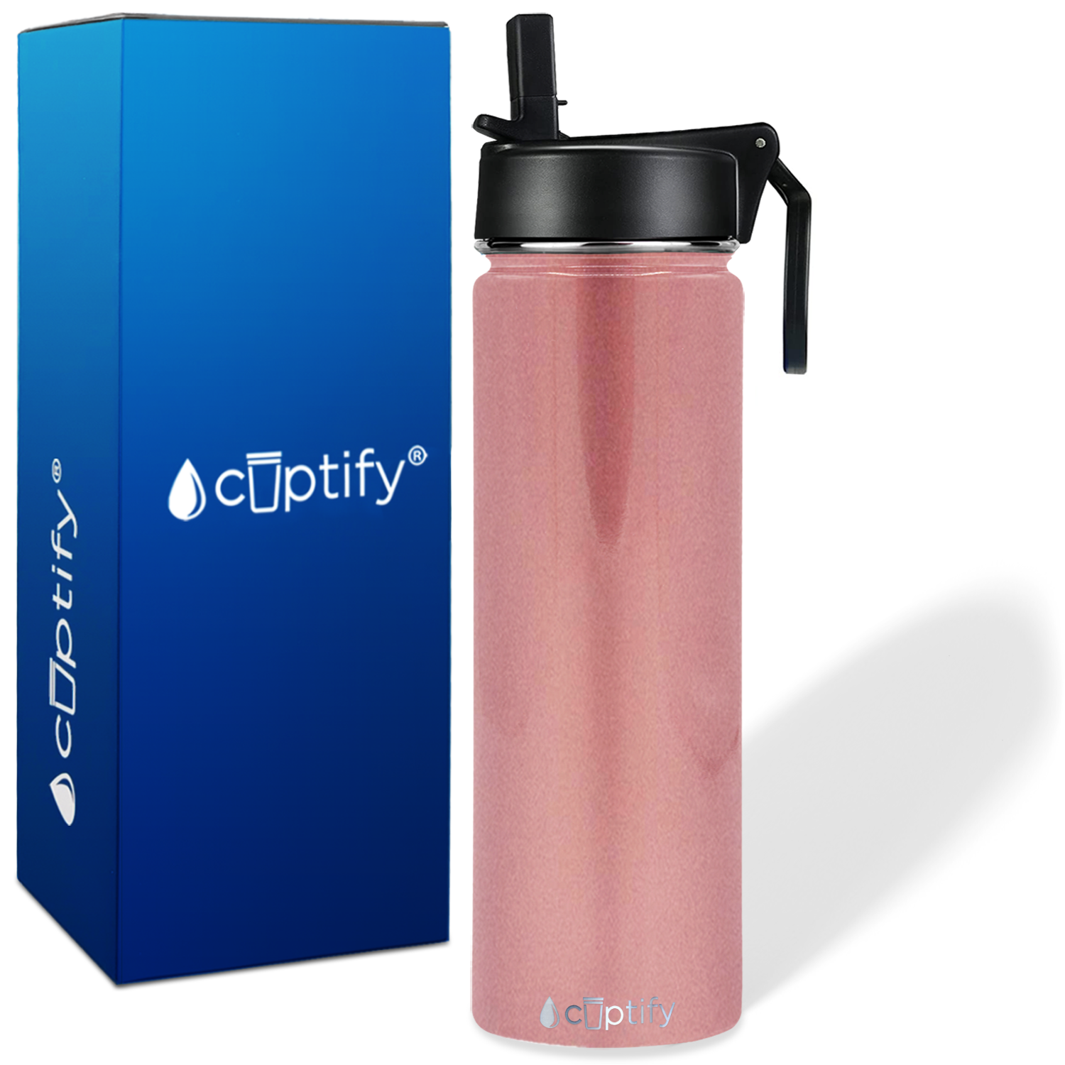 Rose Gold 24oz Wide Mouth Water Bottle