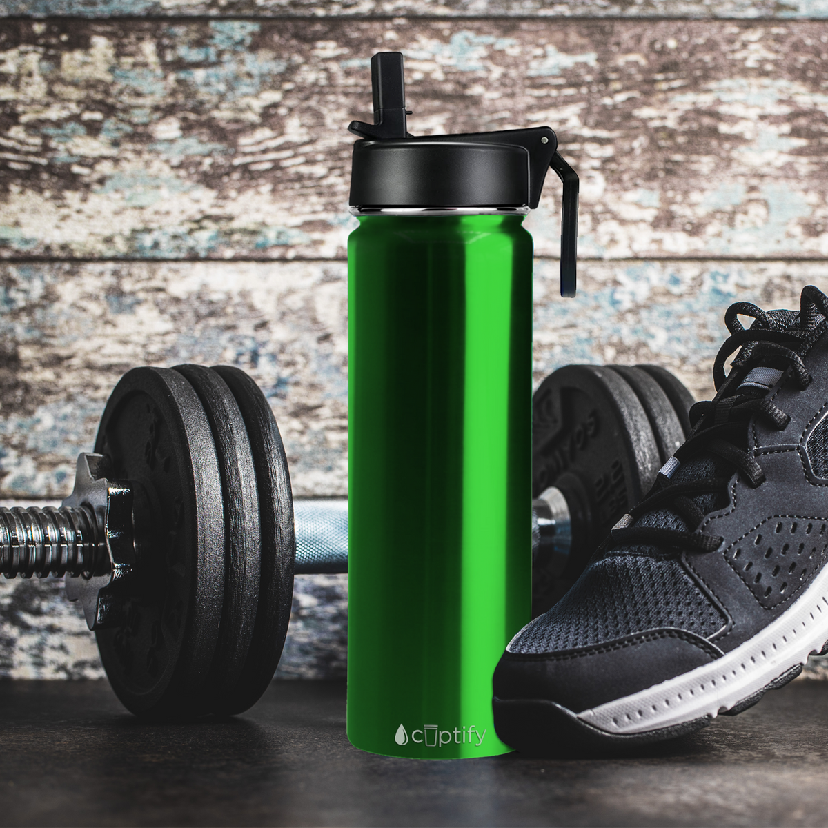 Green Translucent 24oz Wide Mouth Water Bottle