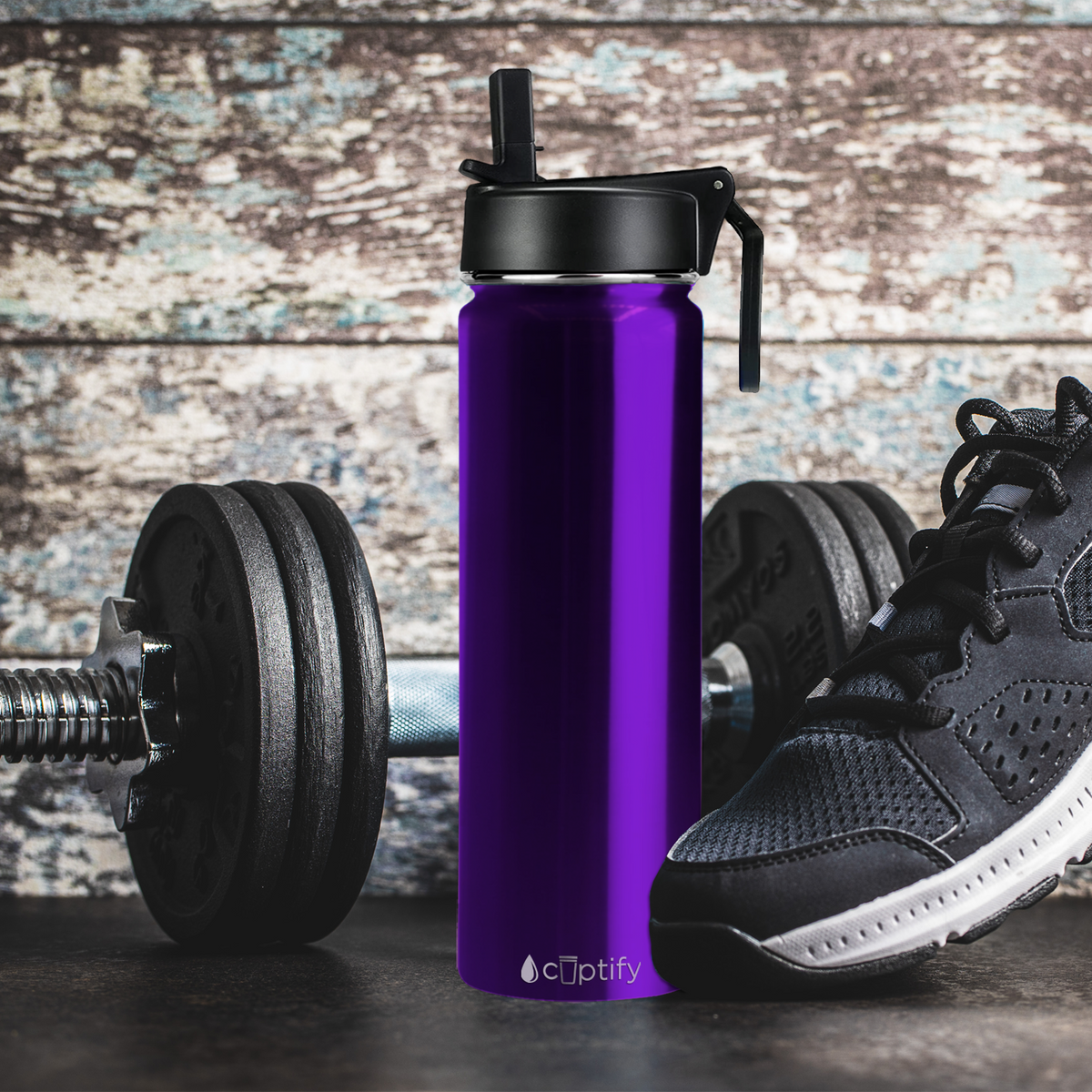 Purple Translucent 24oz Wide Mouth Water Bottle