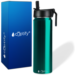 Teal Translucent 24oz Wide Mouth Water Bottle