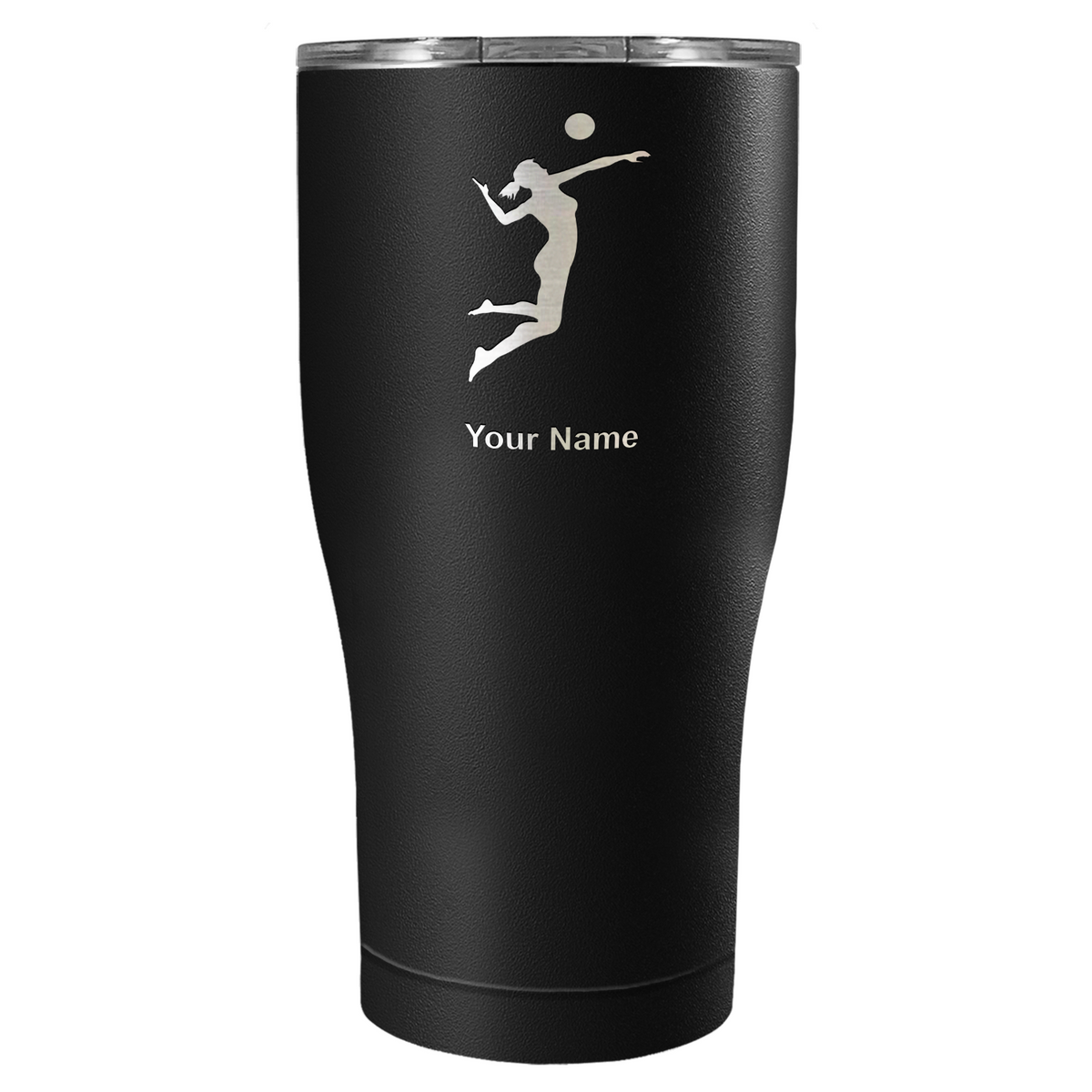 Personalized Volleyball Player Silhouette Laser Engraved on Stainless Steel Volleyball Tumbler