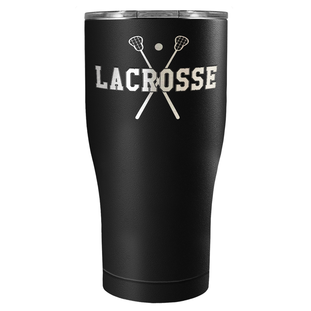 Lacrosse Sticks Laser Engraved on Stainless Steel Lacrosse Tumbler