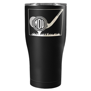 Personalized Monogrammed Golf Ball Laser Engraved on Stainless Steel Golf Tumbler