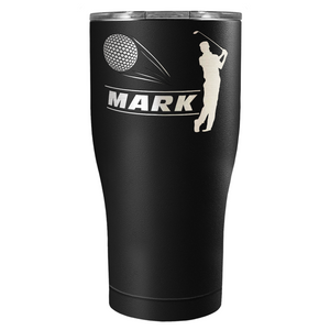 Personalized Golfer Laser Engraved on Stainless Steel Golf Tumbler