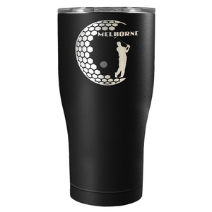 Personalized Golfer in Half Ball Laser Engraved on Stainless Steel Golf Tumbler