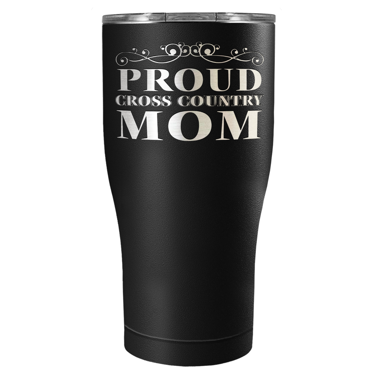 Proud Cross Country Mom Laser Engraved on Stainless Steel Cross Country Tumbler