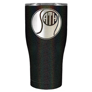 Personalized Monogrammed Tennis Ball Laser Engraved on Stainless Steel Tennis Tumbler