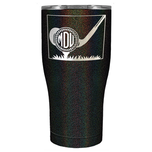 Personalized Monogrammed Golf Ball Laser Engraved on Stainless Steel Golf Tumbler