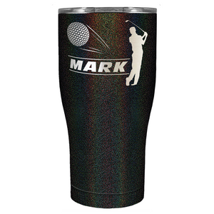 Personalized Golfer Laser Engraved on Stainless Steel Golf Tumbler