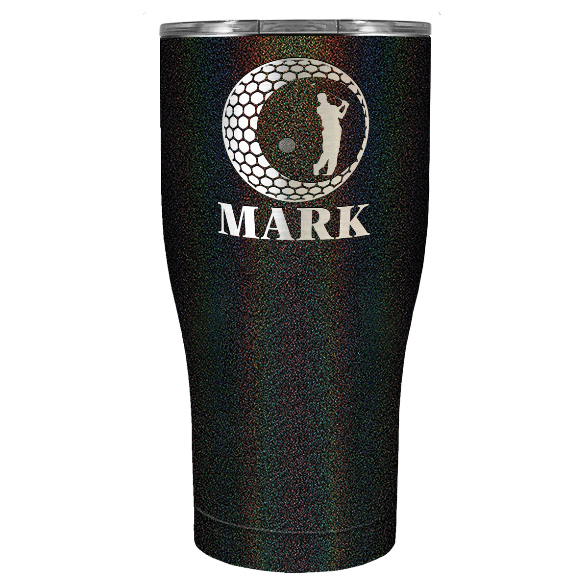 Personalized Golfer in Ball Laser Engraved on Stainless Steel Golf Tumbler