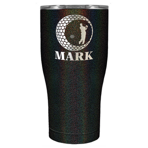 Personalized Golfer in Ball Laser Engraved on Stainless Steel Golf Tumbler