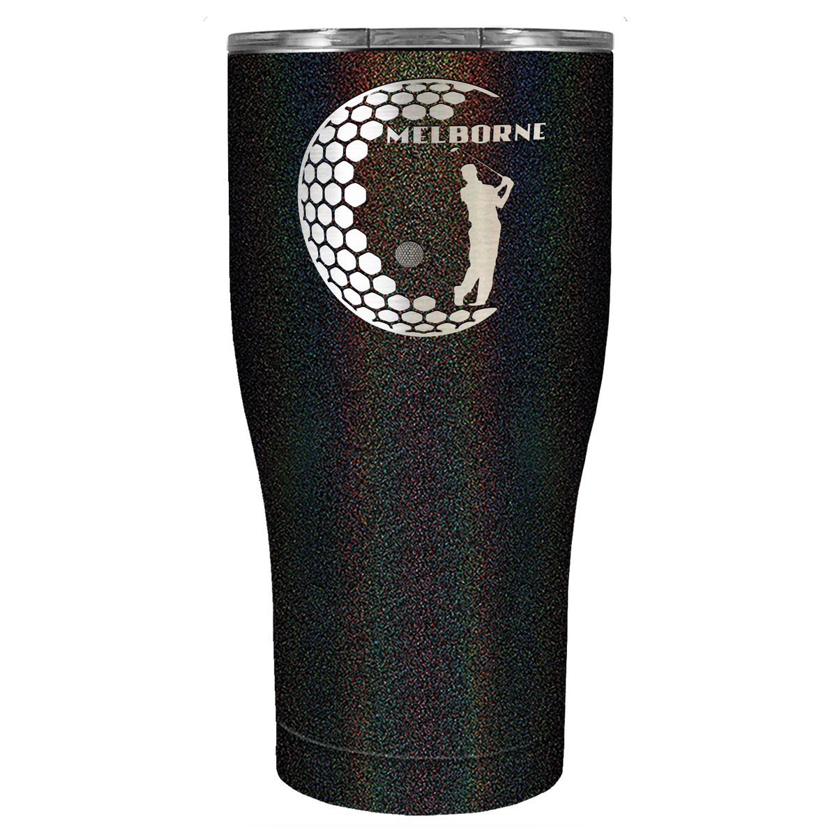 Personalized Golfer in Half Ball Laser Engraved on Stainless Steel Golf Tumbler