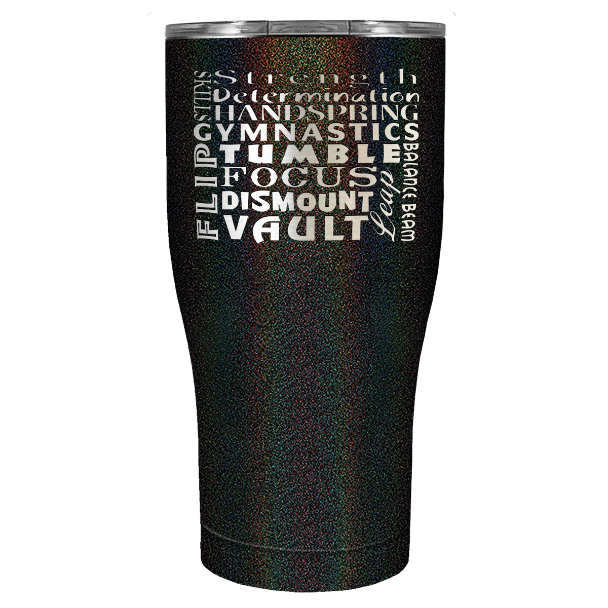 Gymnastics Strength and Focus Laser Engraved on Stainless Steel Gymnastics Tumbler