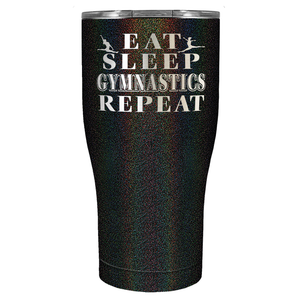 Eat Sleep Gymnastics Repeat Laser Engraved on Stainless Steel Gymnastics Tumbler