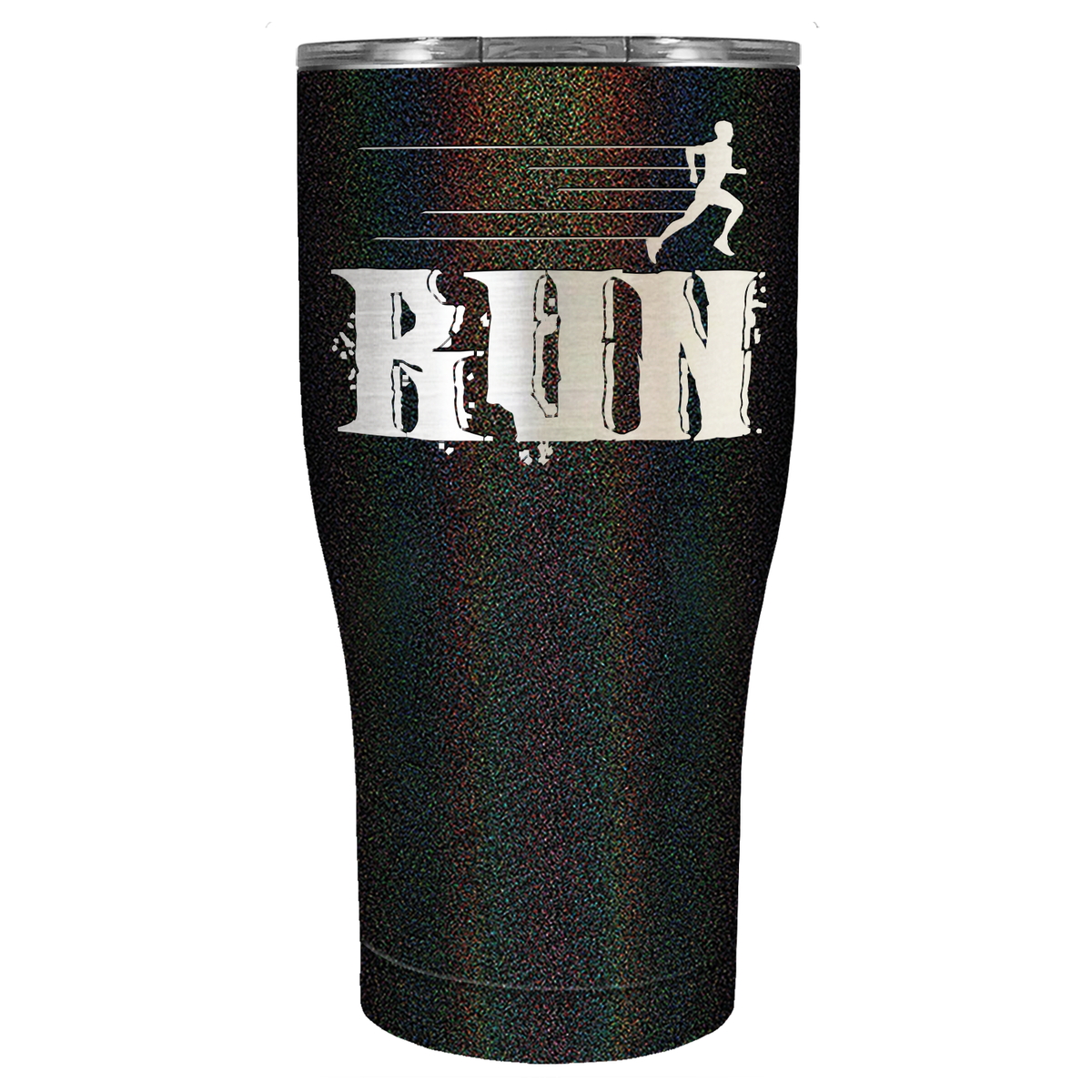 Run Laser Engraved on Stainless Steel Cross Country Tumbler