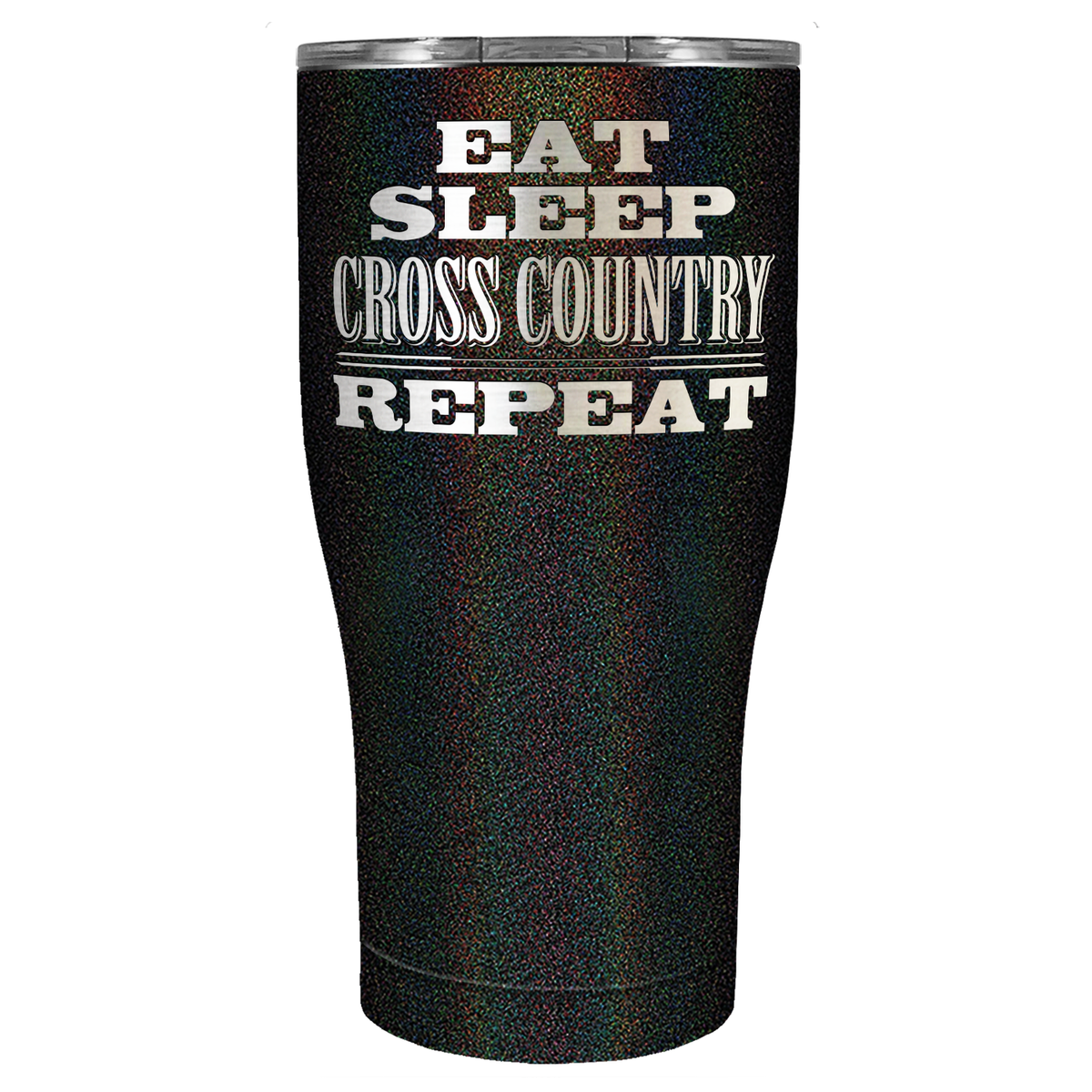 Eat Sleep Cross Country Repeat Laser Engraved on Stainless Steel Cross Country Tumbler