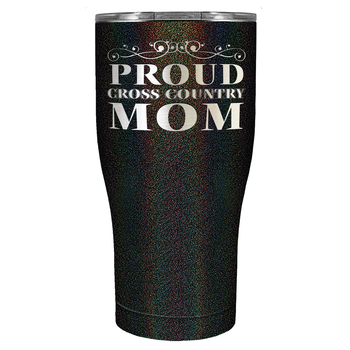 Proud Cross Country Mom Laser Engraved on Stainless Steel Cross Country Tumbler