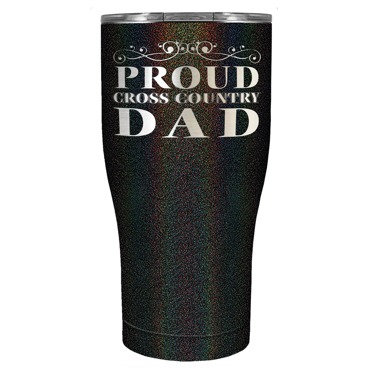 Proud Cross Country Dad Laser Engraved on Stainless Steel Cross Country Tumbler