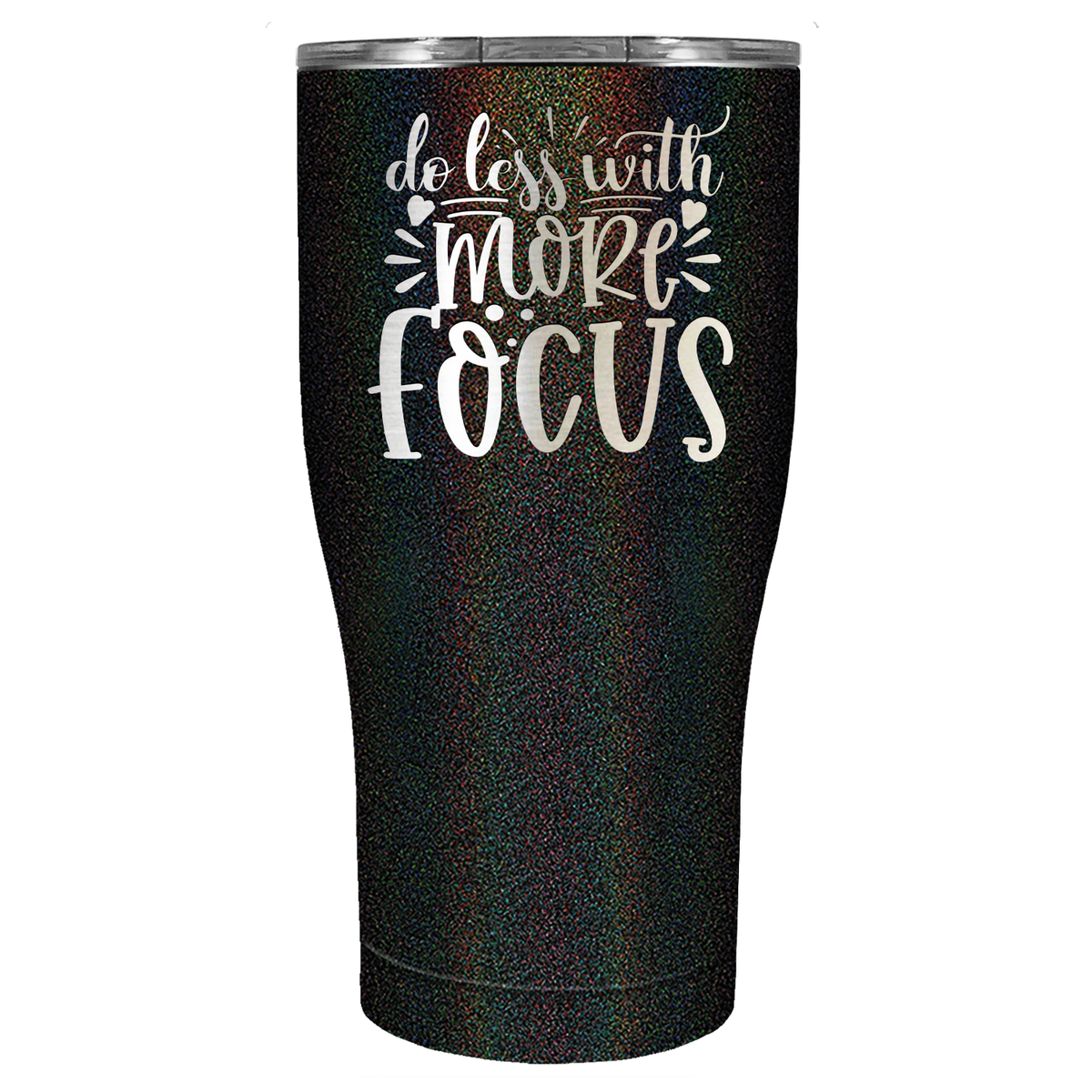 Do Less With More Focus Laser Engraved on Stainless Steel Motivational Tumbler