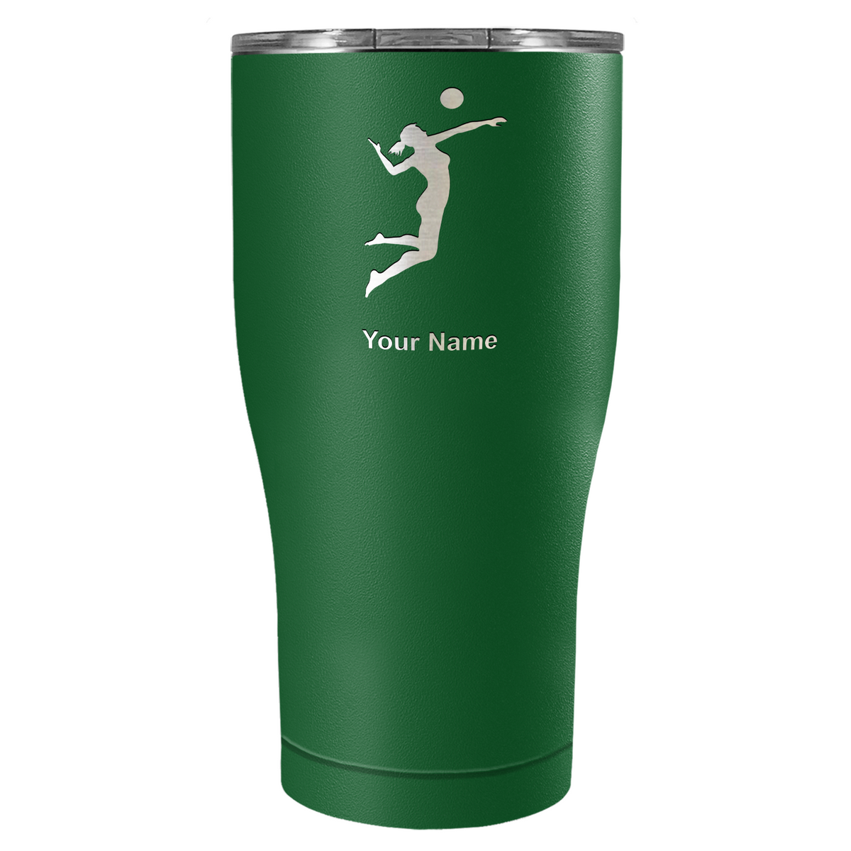 Personalized Volleyball Player Silhouette Laser Engraved on Stainless Steel Volleyball Tumbler