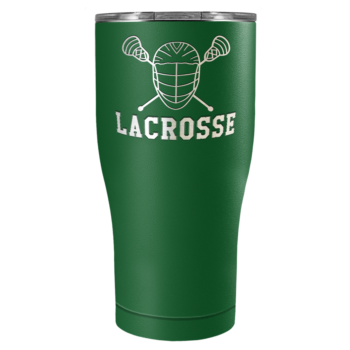 Lacrosse Mask and Sticks Laser Engraved on Stainless Steel Lacrosse Tumbler