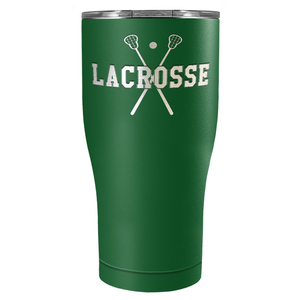 Lacrosse Sticks Laser Engraved on Stainless Steel Lacrosse Tumbler