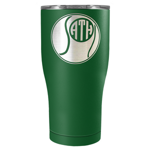 Personalized Monogrammed Tennis Ball Laser Engraved on Stainless Steel Tennis Tumbler