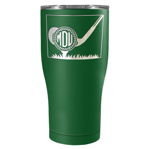 Personalized Monogrammed Golf Ball Laser Engraved on Stainless Steel Golf Tumbler