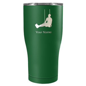 Personalized Male Gymnast Silhouette Laser Engraved on Stainless Steel Gymnastics Tumbler