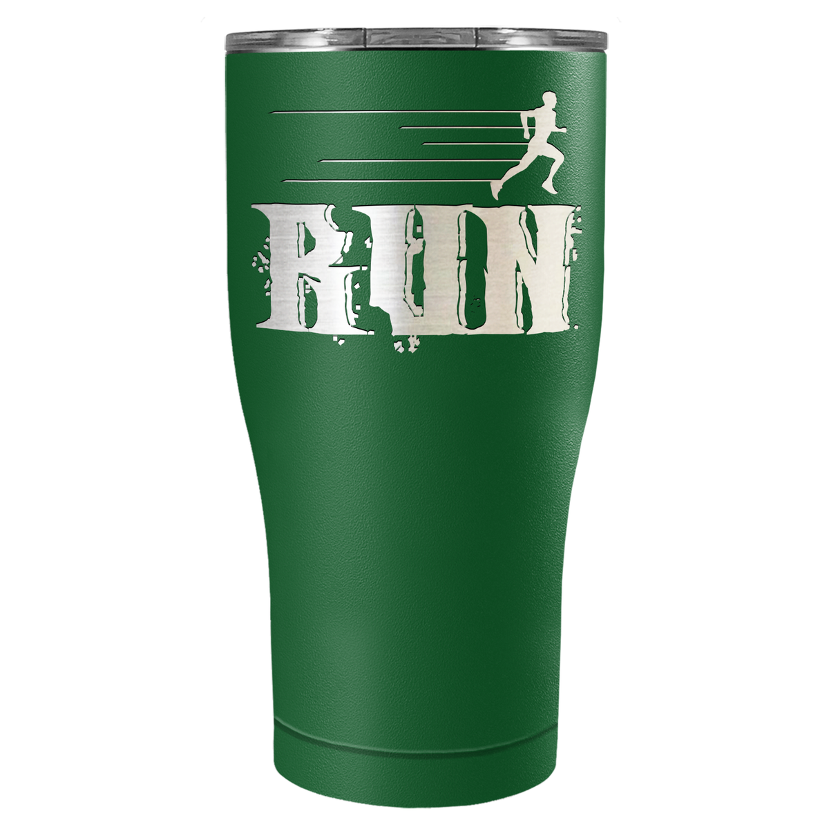 Run Laser Engraved on Stainless Steel Cross Country Tumbler
