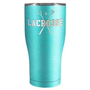 Lacrosse Sticks Laser Engraved on Stainless Steel Lacrosse Tumbler