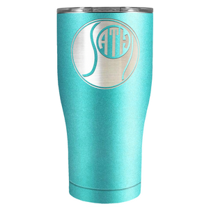 Personalized Monogrammed Tennis Ball Laser Engraved on Stainless Steel Tennis Tumbler