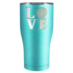 Love Golf Laser Engraved on Stainless Steel Golf Tumbler