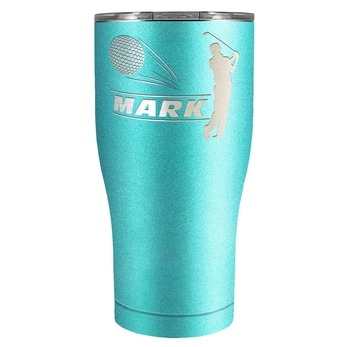 Personalized Golfer Laser Engraved on Stainless Steel Golf Tumbler