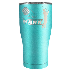 Personalized Golfer Laser Engraved on Stainless Steel Golf Tumbler