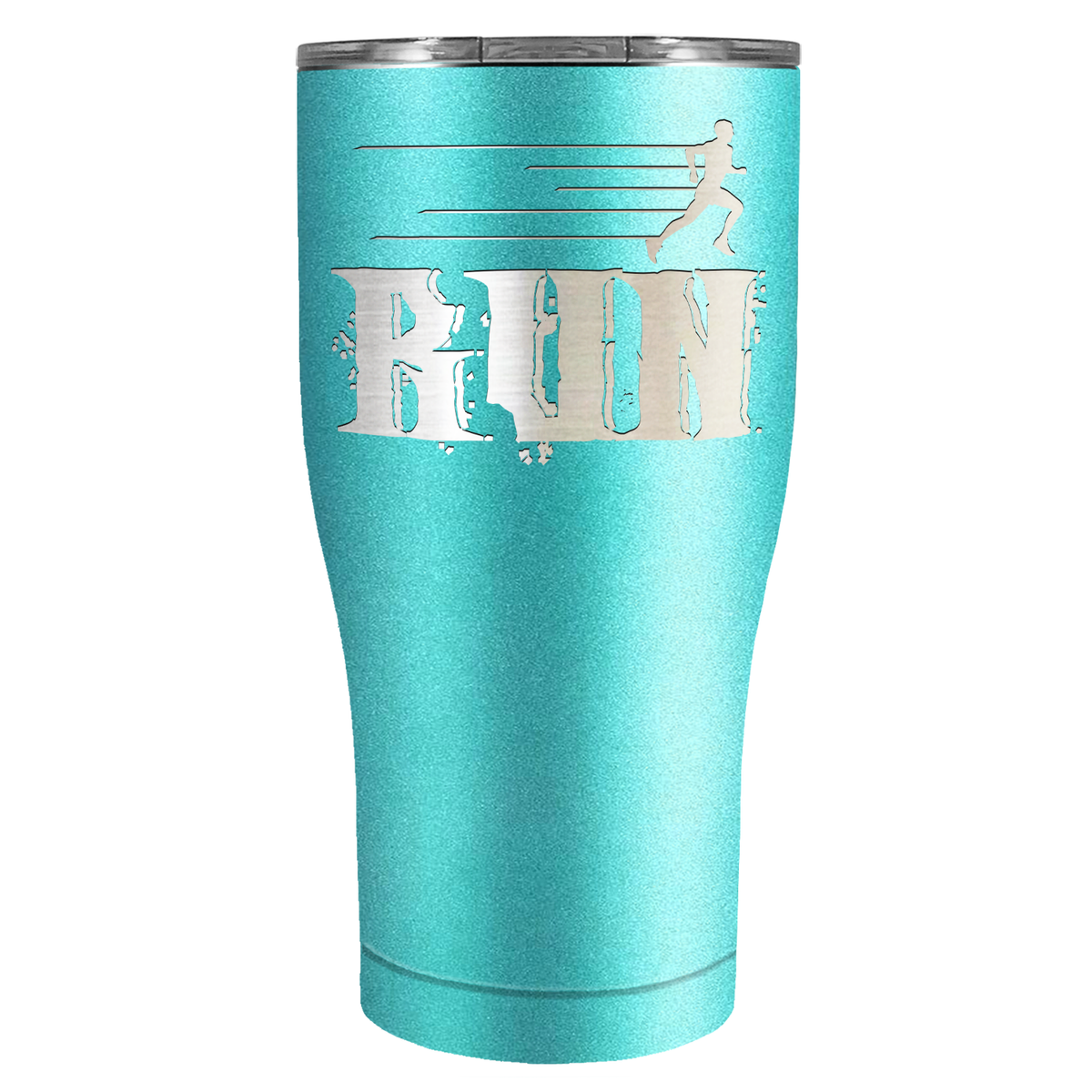 Run Laser Engraved on Stainless Steel Cross Country Tumbler