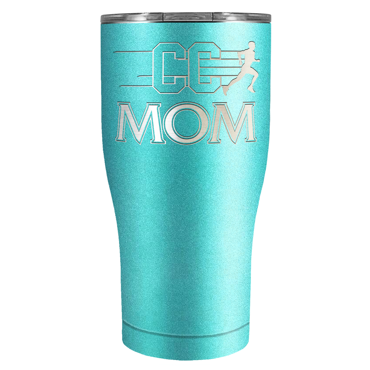 Cross Country Mom Laser Engraved on Stainless Steel Cross Country Tumbler