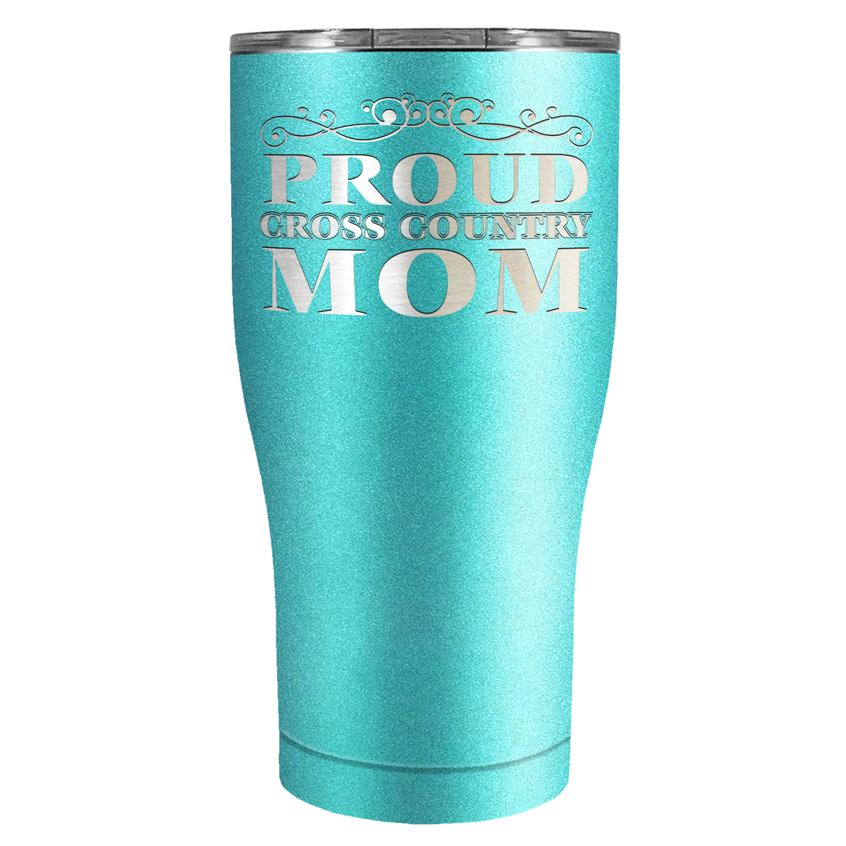 Proud Cross Country Mom Laser Engraved on Stainless Steel Cross Country Tumbler