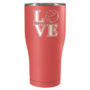 LOVE Volleyball Laser Engraved on Stainless Steel Volleyball Tumbler