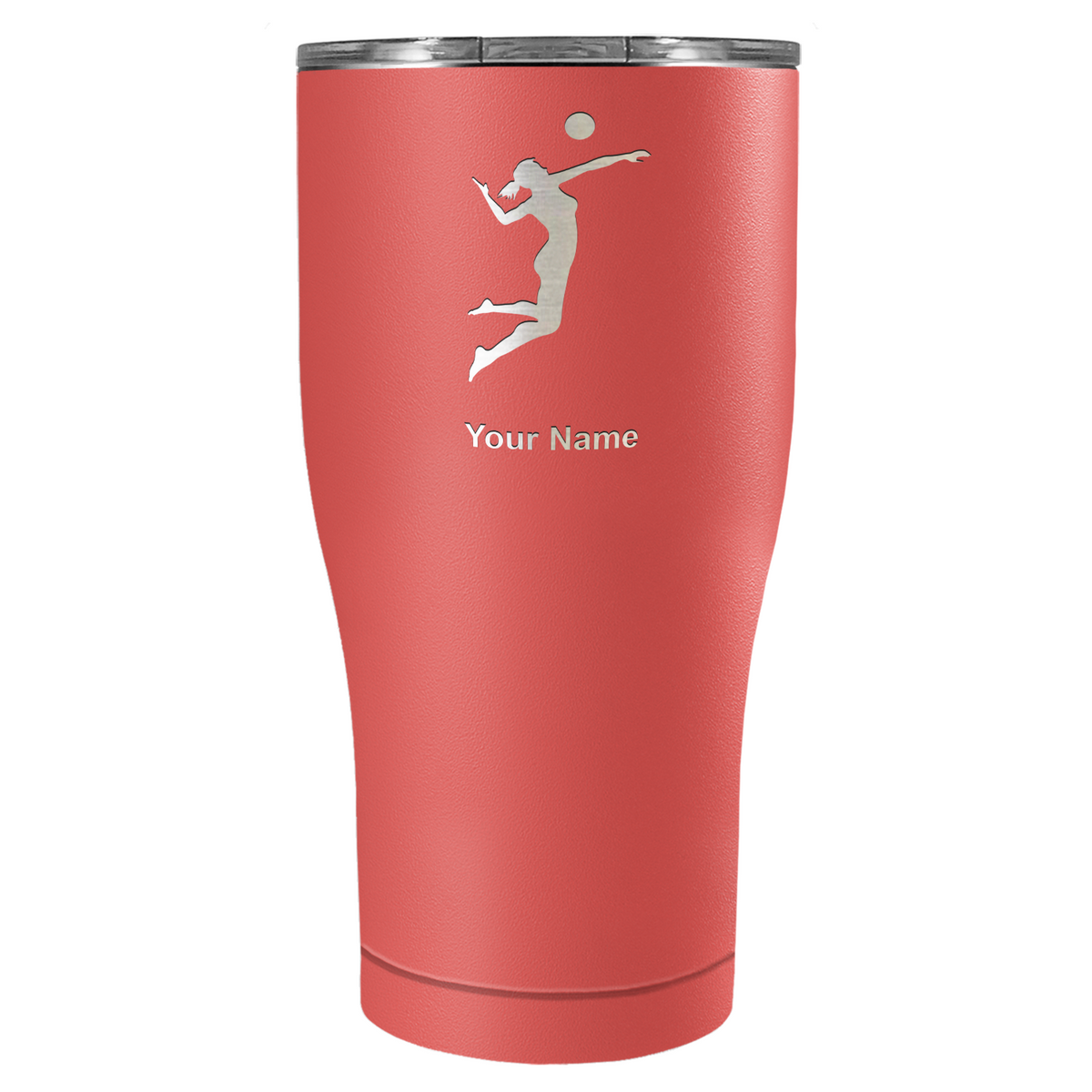 Personalized Volleyball Player Silhouette Laser Engraved on Stainless Steel Volleyball Tumbler