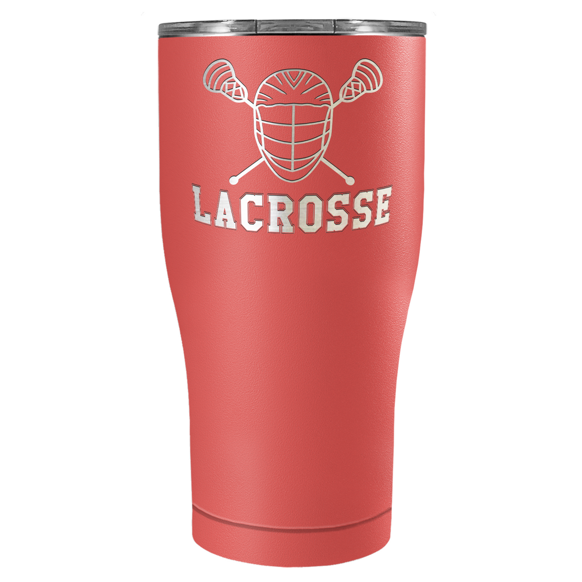 Lacrosse Mask and Sticks Laser Engraved on Stainless Steel Lacrosse Tumbler