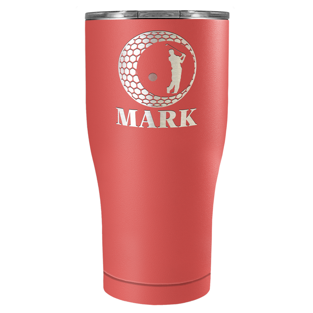 Personalized Golfer in Ball Laser Engraved on Stainless Steel Golf Tumbler