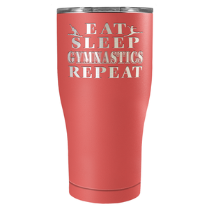 Eat Sleep Gymnastics Repeat Laser Engraved on Stainless Steel Gymnastics Tumbler