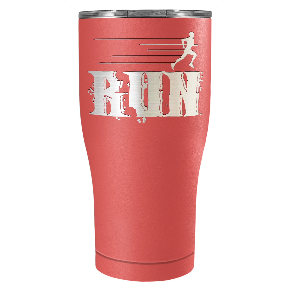 Run Laser Engraved on Stainless Steel Cross Country Tumbler