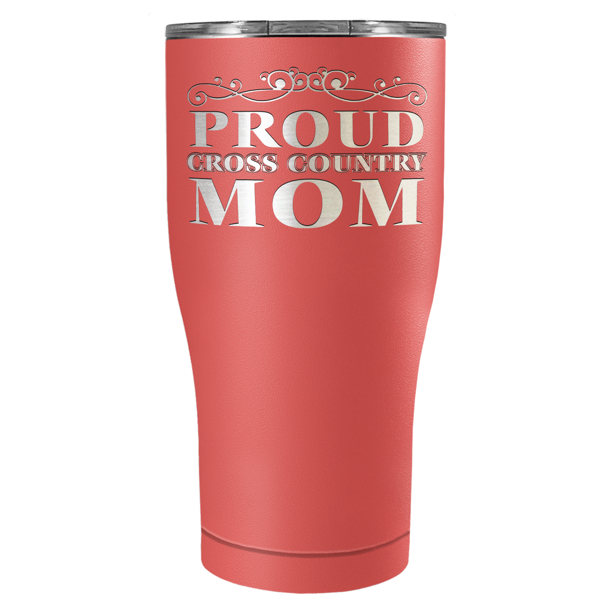 Proud Cross Country Mom Laser Engraved on Stainless Steel Cross Country Tumbler