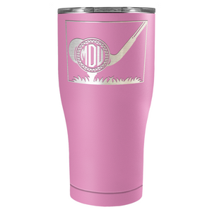 Personalized Monogrammed Golf Ball Laser Engraved on Stainless Steel Golf Tumbler