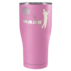 Personalized Golfer Laser Engraved on Stainless Steel Golf Tumbler