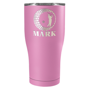 Personalized Golfer in Ball Laser Engraved on Stainless Steel Golf Tumbler