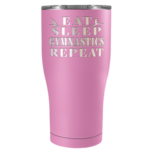 Eat Sleep Gymnastics Repeat Laser Engraved on Stainless Steel Gymnastics Tumbler