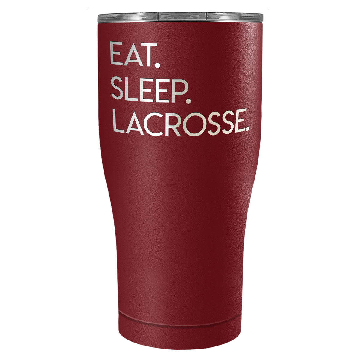 Eat Sleep Lacrosse Laser Engraved on Stainless Steel Lacrosse Tumbler
